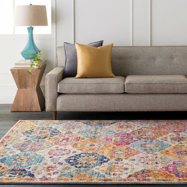 Harput HAP1018 Modern Vintage Area Yellow Multi Washable Jute Cotton Polypropylene Rug