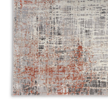 Calvin Infinity IFN01 Rust Multi Polypropylene Abstract Textured Hallway Runner Rug