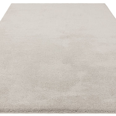 Asiatic London Como Ultra Soft Silky High Shine Velvety Silver Jute Shaggy Textured Rug