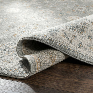 Dresden Vintage Traditional / Vintage Grey, White & Mustard Rug