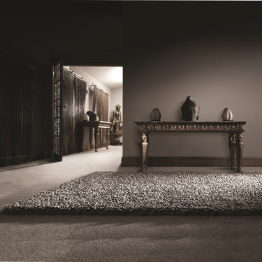 Maine Dove Grey Tubular Pile Rug Hand-Woven with New Zealand & European Wools, Thick Luxurious Soft Pile, Contemporary Natural Style for Modern & Traditional Interiors