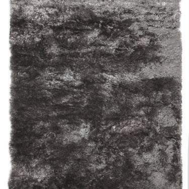 Serenity Shaggy Rug Super Soft Velvet Silky Metallic Sheen Silver Grey Rug in Small Size 80x150 cm (2'6"x5')