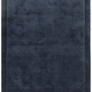Asiatic London Rise Soft Silky Shiny Navy Blue Hand-Carved Wool Viscose Cotton Rug