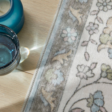Consept Looms Liberty Classic Velvet LIB206 Light Blue Washable Non-Slip Traditional Rug