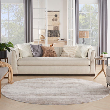 Rustic Textures RUS03 Modern Abstract Round Circle Rug in Beige