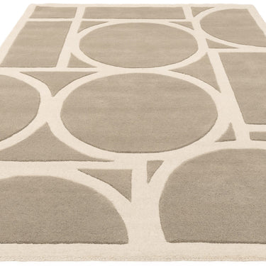 Asiatic London Metro Retro Tufted Taupe Wool Geometric Modern Rug