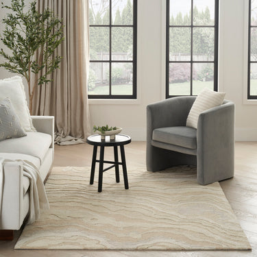 Graceful GRU01 Beige Modern Abstract Wool Rug & Hallway Runner by Nourison - Large 160x221 cm (5'3"x7'3")