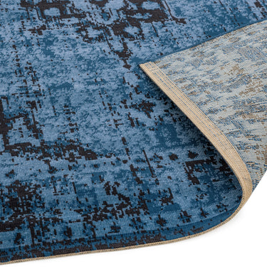 Revive Modern Traditional Vintage Medallion Rug in Grey, Charcoal and Blue