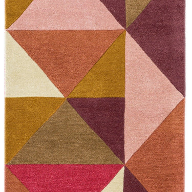 Reef Kite RF09 Geometric Pattern Hand Tufted Rug Hallway Runner in Pink Multi
