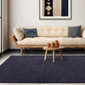 York 100% Wool Rug Hand Made Modern Plain Bordered Rug in Navy Blue - Medium 120x170 cm (4'x5'6")