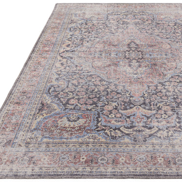 Kaya Rana KY11 Traditional Classic Medallion Persian Floral Flatweave Washable Rug in Red Blue
