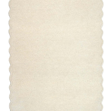 Origins Scalloped Border Elsie Tufted Cream Wool Bordered Hallway Runner Rug