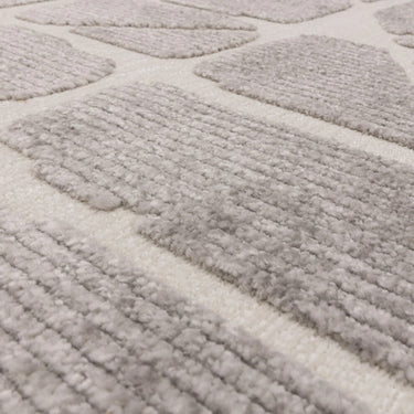 Asiatic London Freja Method Short Pile Grey Washable Cotton Polypropylene Abstract Rug