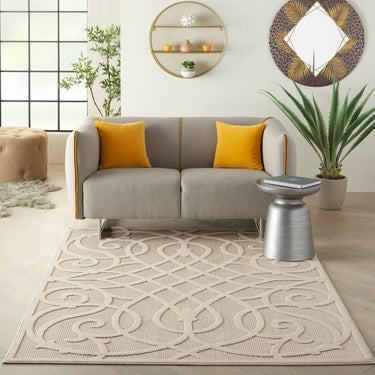 By Cozumel CZM04 Diamond 3D Cream Hand-Carved Polypropylene Abstract Geometric Rug
