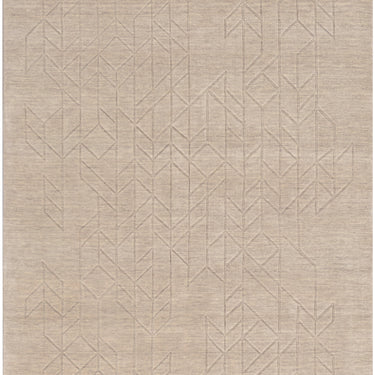 Nourison Alessia ALE01 Beige Hand-Carved Wool Geometric Textured Rug