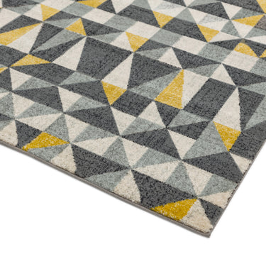 Nova NV01 Flag Geometric Modern Rug in Grey Yellow