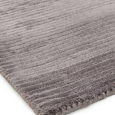 Bellagio Modern Plain Loop Striped Shiny Viscose Hand Woven Silver Rug