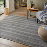 Cotswold Natural Flatweave Hand Woven Braided Wool COTW03 Black White Rug by Concept Looms - Large 152x226 cm (4'11"x7'7")