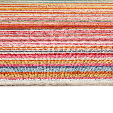 My Mat Candy Washable Home Entrance, Kitchen, Hallway, Entryway Non-Slip Rug in Stripe Rainbow Multi Colours in 67 x 200 cm