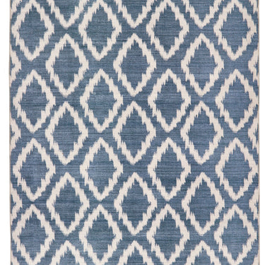 Origins Washable Como Diamond Soft Chenille Bohomian Rug in Blue 160 x 230 cm