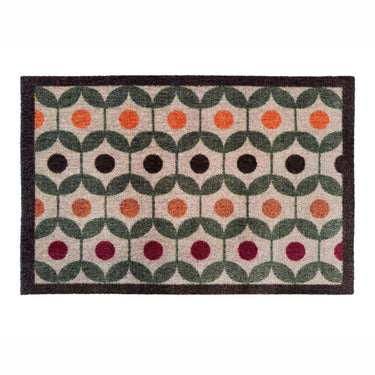 My Nylon Pattern Retro Geo Earth Washable Non-Slip Geometric Doormat - Small 50 x 75 cm (2'x2'5")