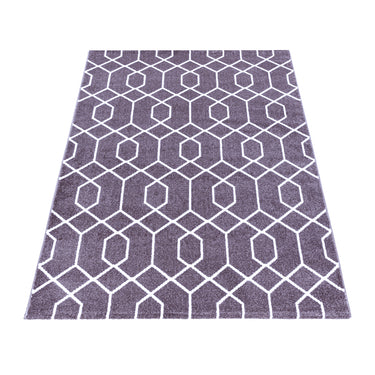 Efor New Design Purple Jute Polypropylene Geometric Rug