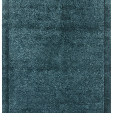 Asiatic London Rise Soft Silky Shiny Teal Blue Hand-Carved Wool Viscose Cotton Rug