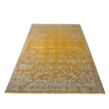 Emerald EMR102 Silky Yellow Viscose Traditional Abstract Rug