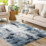 Wanderlust 2309 Blue Jute Abstract Scandi Rug - Small 60x90 cm (2'x3')