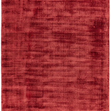 Blade Plain Silky Viscose Soft Shiny Rug in Berry Red