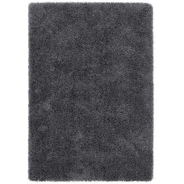 Chicago Shaggy Modern Plain Rug Hallway Runner Circle in Iron Grey