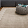 Ascot Modern Plain Hand Woven Wool Viscose Bordered Sand Beige Rug - Small 80x150 cm (2'6"x5')