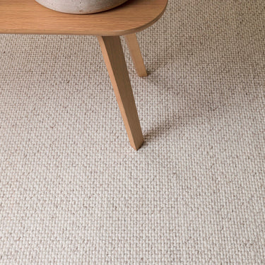 Finley Plain Hand Made Wool Polyester Organic Textured Modern Ivory Marl Rug