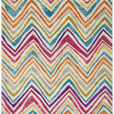 Nova NV21 Rhythm Zig- Zag Modern Stripes Chevron Multi Rug