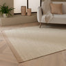 Asiatic London Lima Natural Weaves Sand Beige Contrasting Edge Hand-Woven Wool Cotton Textured Rug - Medium 120 x 170 cm (4'x5'6")
