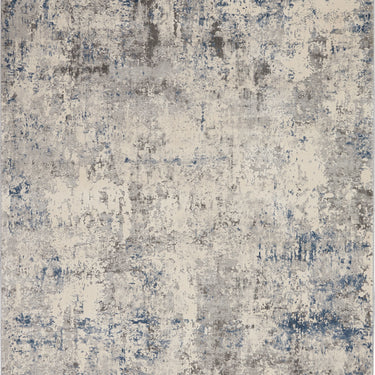 Rustic Textures RUS07 Modern Abstract Rug in Ivory Grey Blue