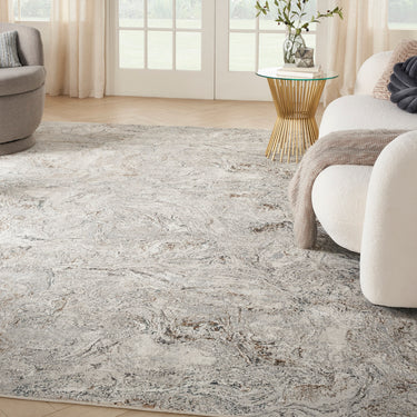 Glitz GLZ20 Silky Shimmer Grey Multi By Abstract Textured Modern Hallway Runner Rug
