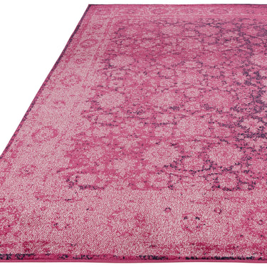 Muse MU28 Heritage Pink Polypropylene Traditional Abstract Bordered Rug