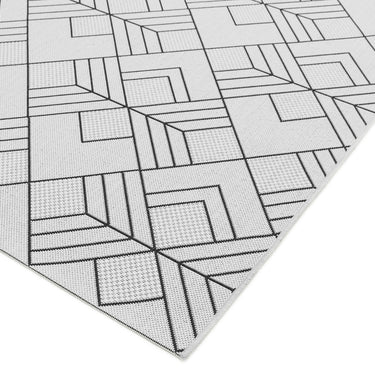 Asiatic London Patio Deco PAT16 Diamond Ivory Black Indoor Outdoor Polypropylene Geometric Flatweave Rug