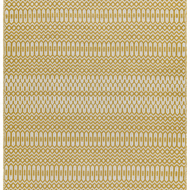 Halsey Indoor Outdoor Rug Hand Woven Geometric Flatweave Reversible Mustard Yellow Rug, Runner or Cushion