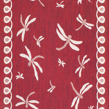 Terrace Dragonfly Outdoor Bordered Rug in Bordeaux