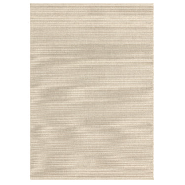 Ravine Hand Made Wool Plain Ribbed Texture Ivory Rug