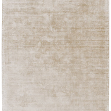 Blade Plain Silky Hand Woven Viscose Soft Shiny Rug Runner in Putty Ivory