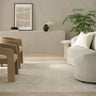 Calvin Latitude Shimmer LTD01 Ivory Beige Fringe Abstract Textured Modern Rug - 160 x 229 cm (5'3"x7'6")