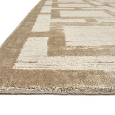Eaton Katherine Carnaby Rug Modern Geometric Hand Woven Silky Viscose Metallic Sheen Super Soft Gold Rug