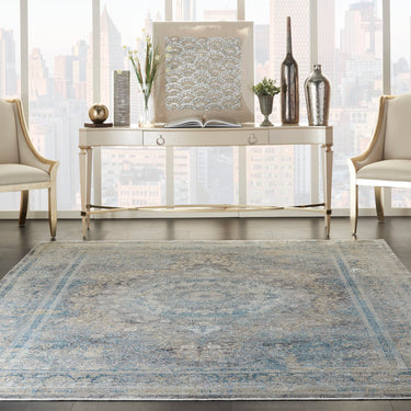 Starry Nights STN06 Cream Blue By Cotton Persian Traditional Floral Rug - 259 x 351 cm (8'6"x11'6")