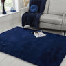 URCO Luxe Faux Fur Super Navy Blue Shaggy Textured Plain Rug - X-Small 60x100 cm (2'x4')