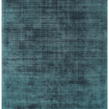Blade Plain Silky Hand Woven Viscose Soft Shiny Rug Runner in Teal Blue