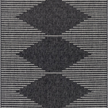 Eagean Dolly Black Outdoor Rug Washable Garden & Patio Rug