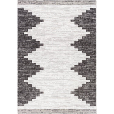 Eagean Modern Black, Off-White & Charcoal Rug - Medium Plus 130x180 cm (4'3'' x 5'11'')